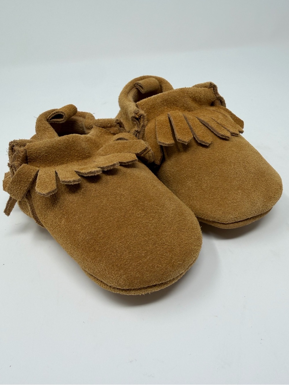 BearPaw Baby Fringe Moccasin Slip-Ons - Tan